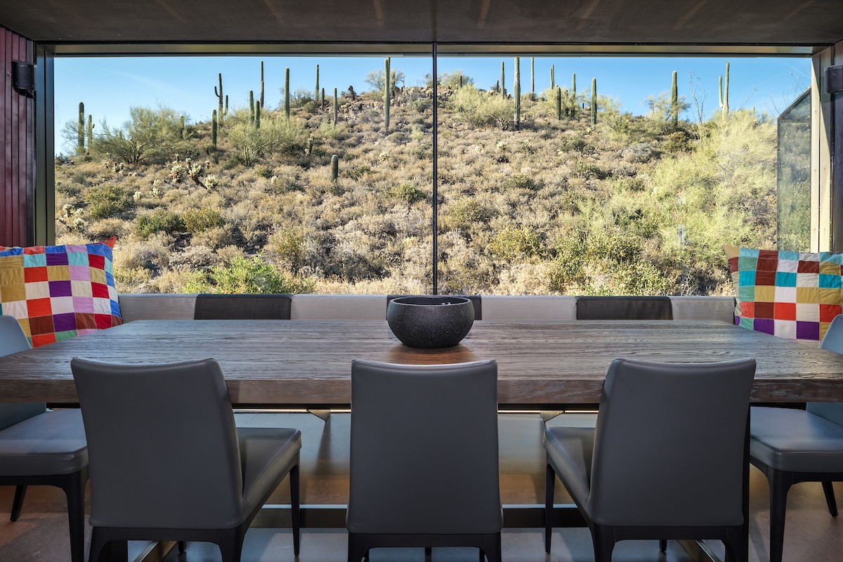 Kitchen table with saguaro views