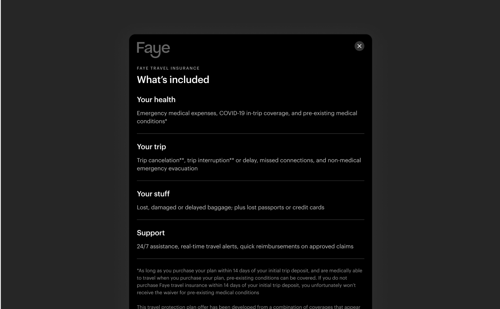 Insurance for peace of mind