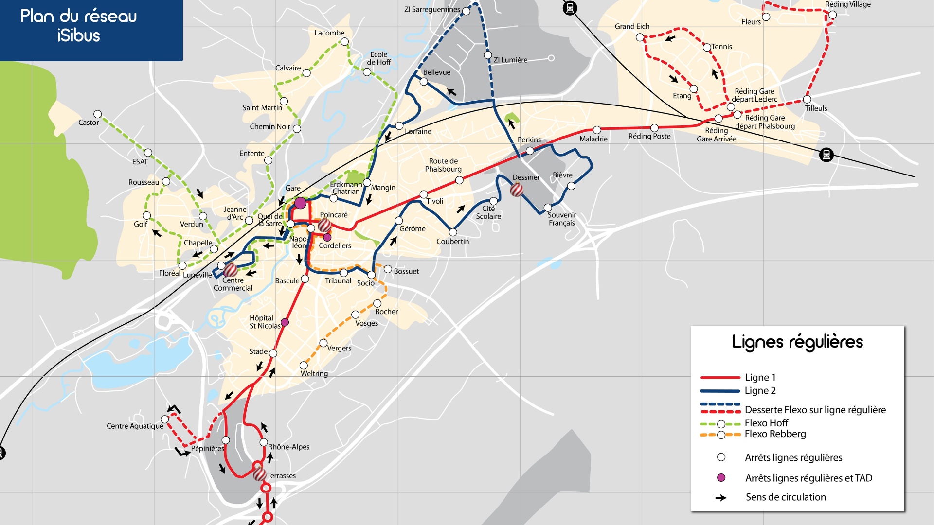 Carte des arrêts