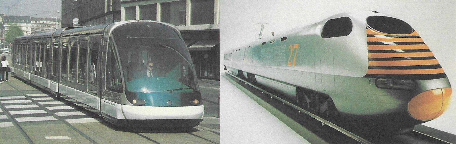 Tram voor Straatsburg 1e lijn, 1986-95. Kanaaltunnel (TGV Eurostar), 1988.