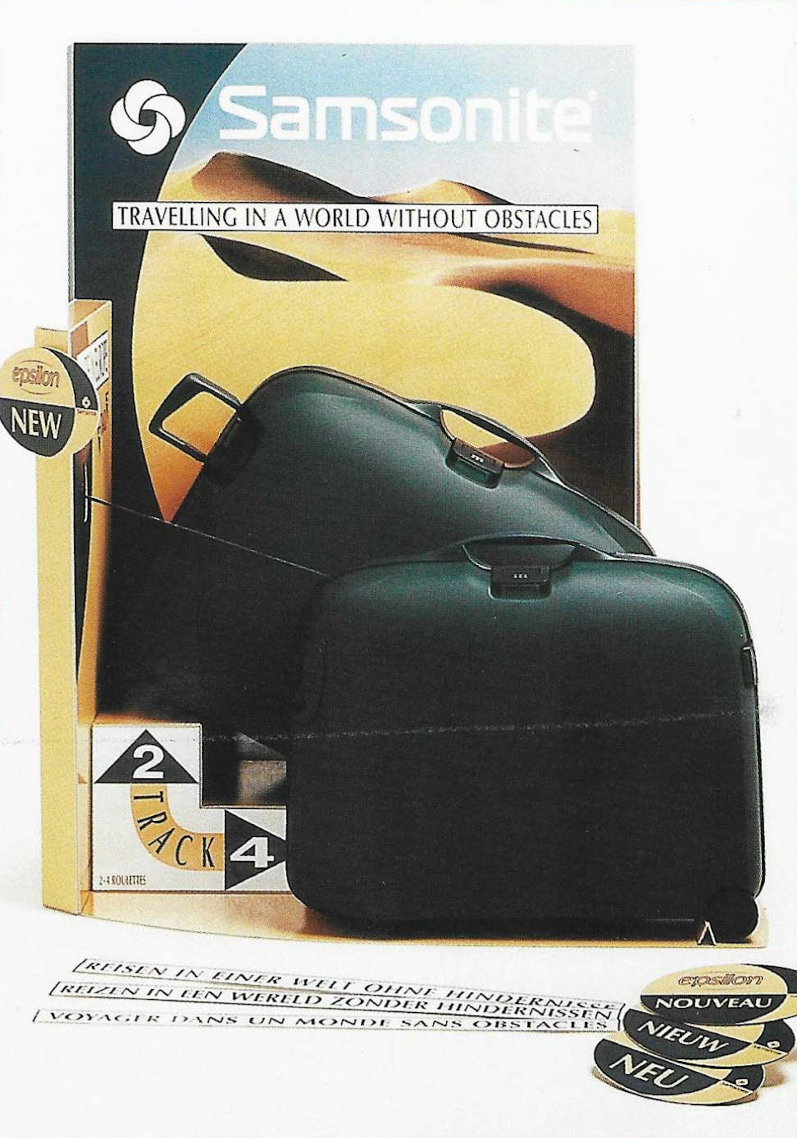 Epsilon, suitcases and display, Samsonite