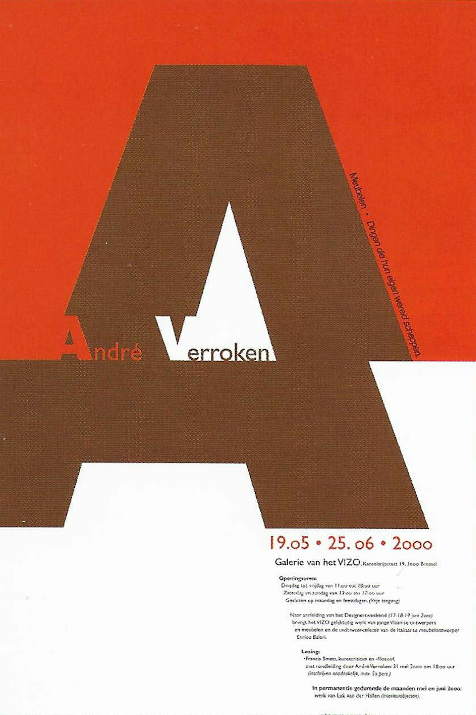 André Verroken. Affiche voor zijn tentoonstelling in de Galerie van het VIZO [2000]