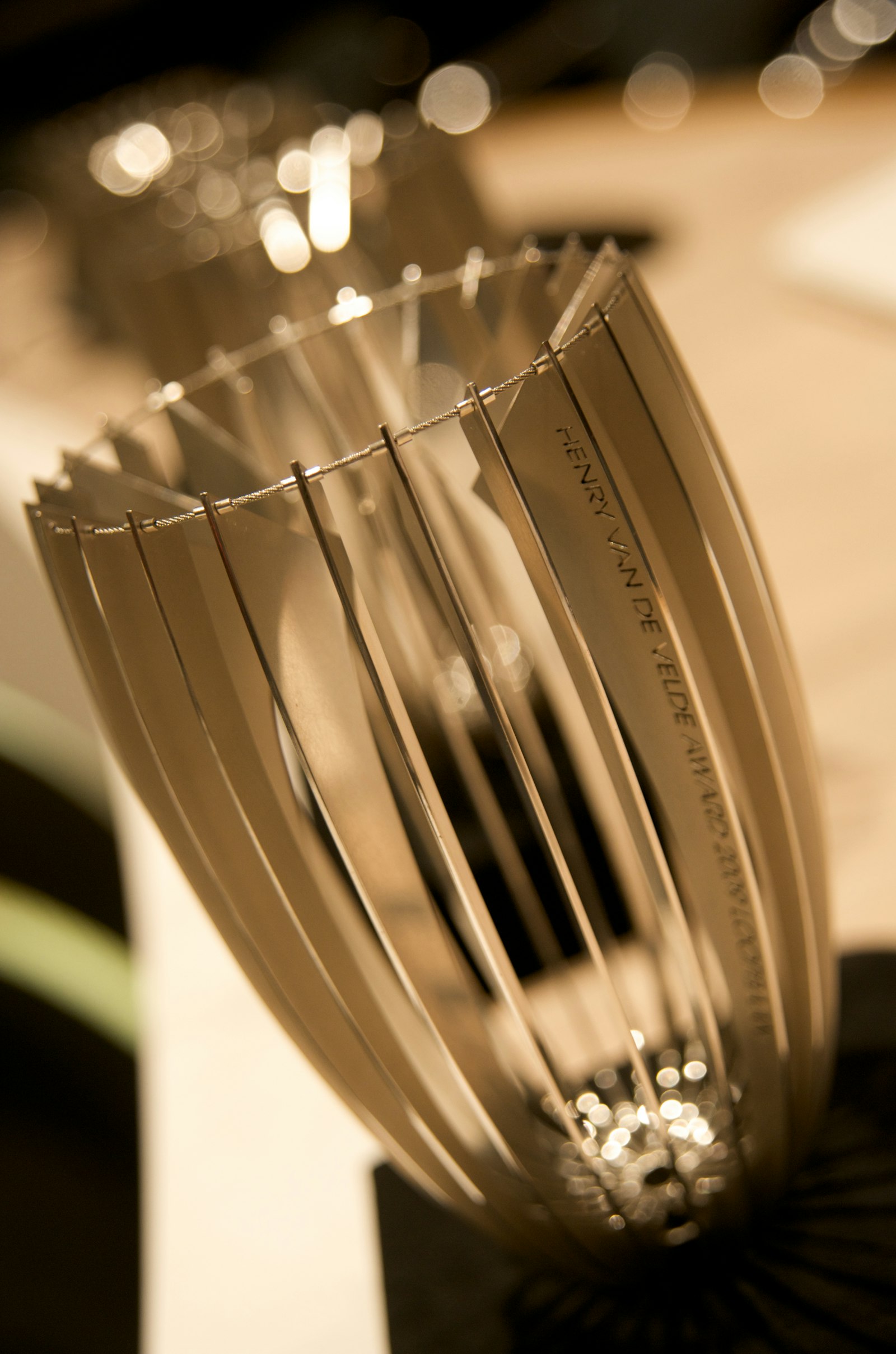 De Henry van de Velde Awards trofee, ontworpen door Helena Schepens (2010)