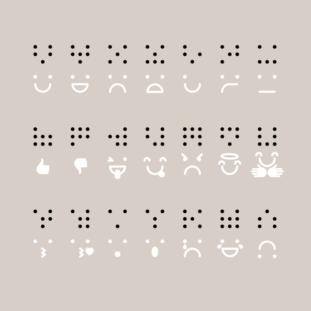 Braille Emoticons - Dingbats Poster