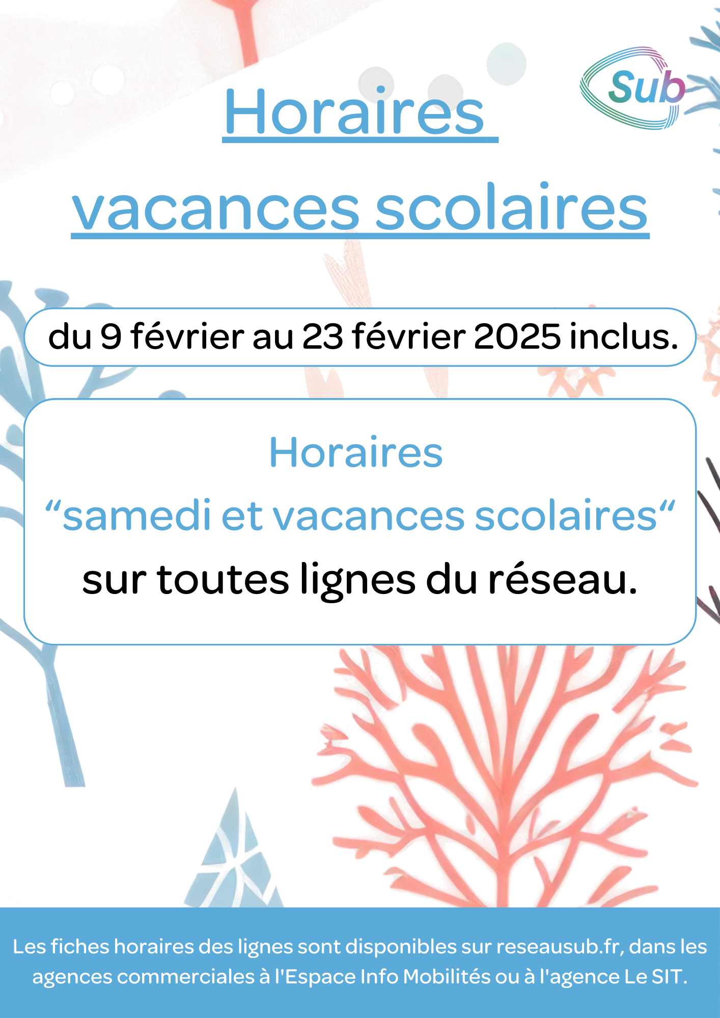 Vacances scolaires SUB