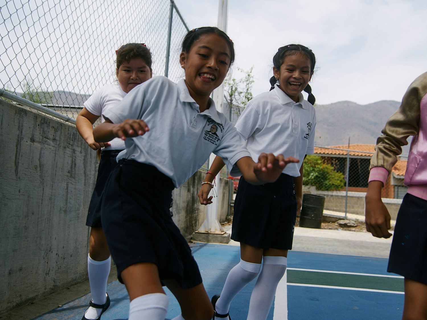 Children playing in a playground