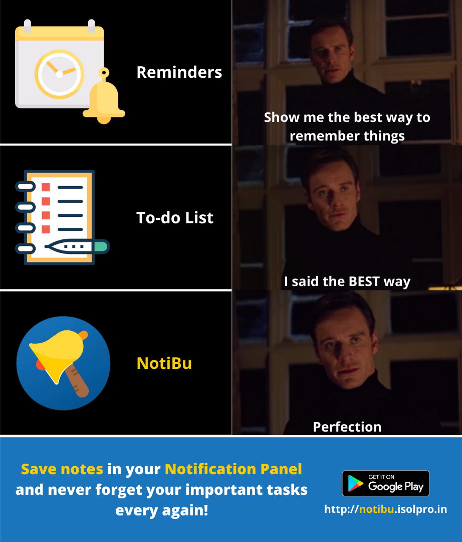NotiBu perfection meme ad