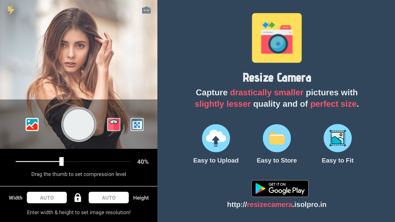 Resize Camera Google Play header