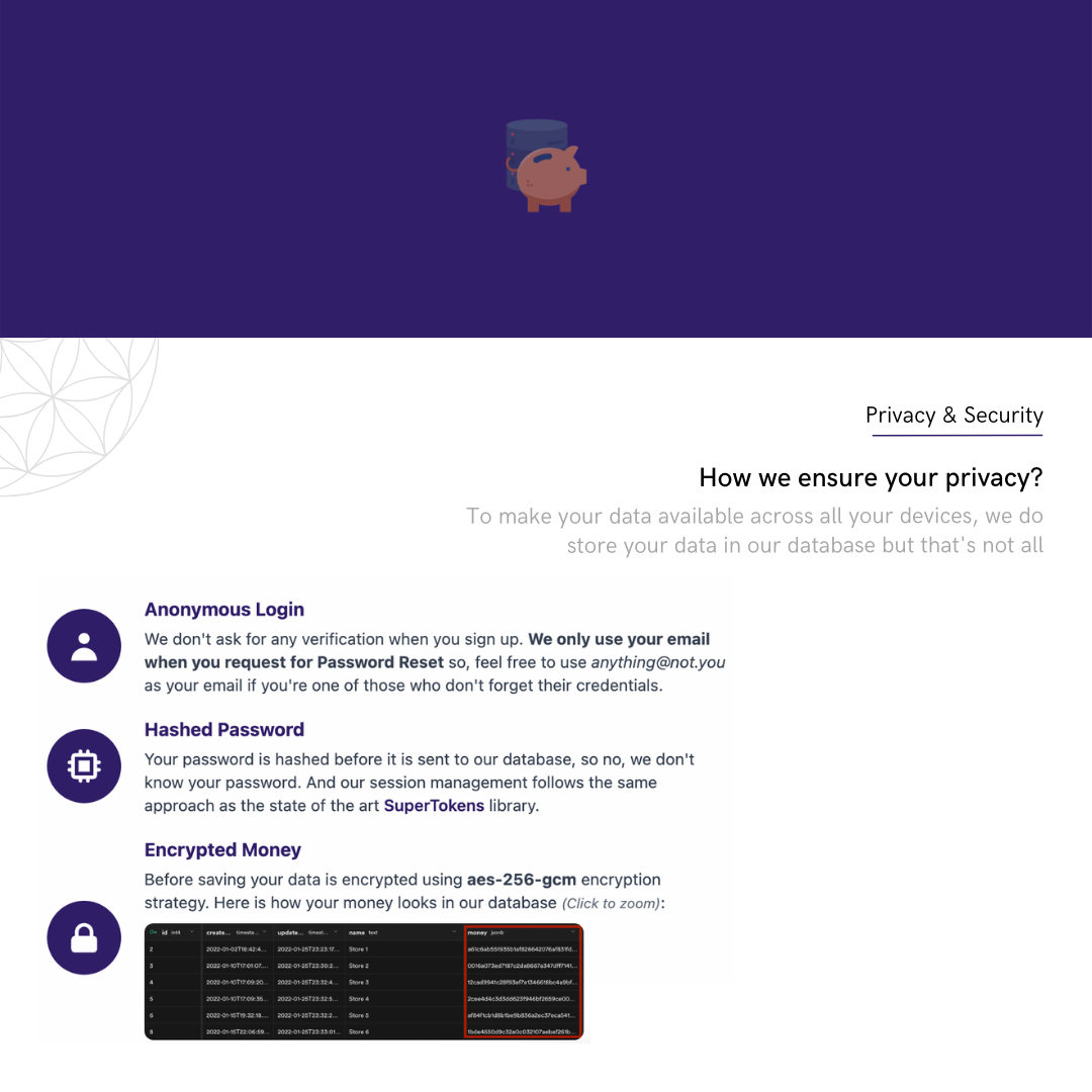 Cash Vault privacy security