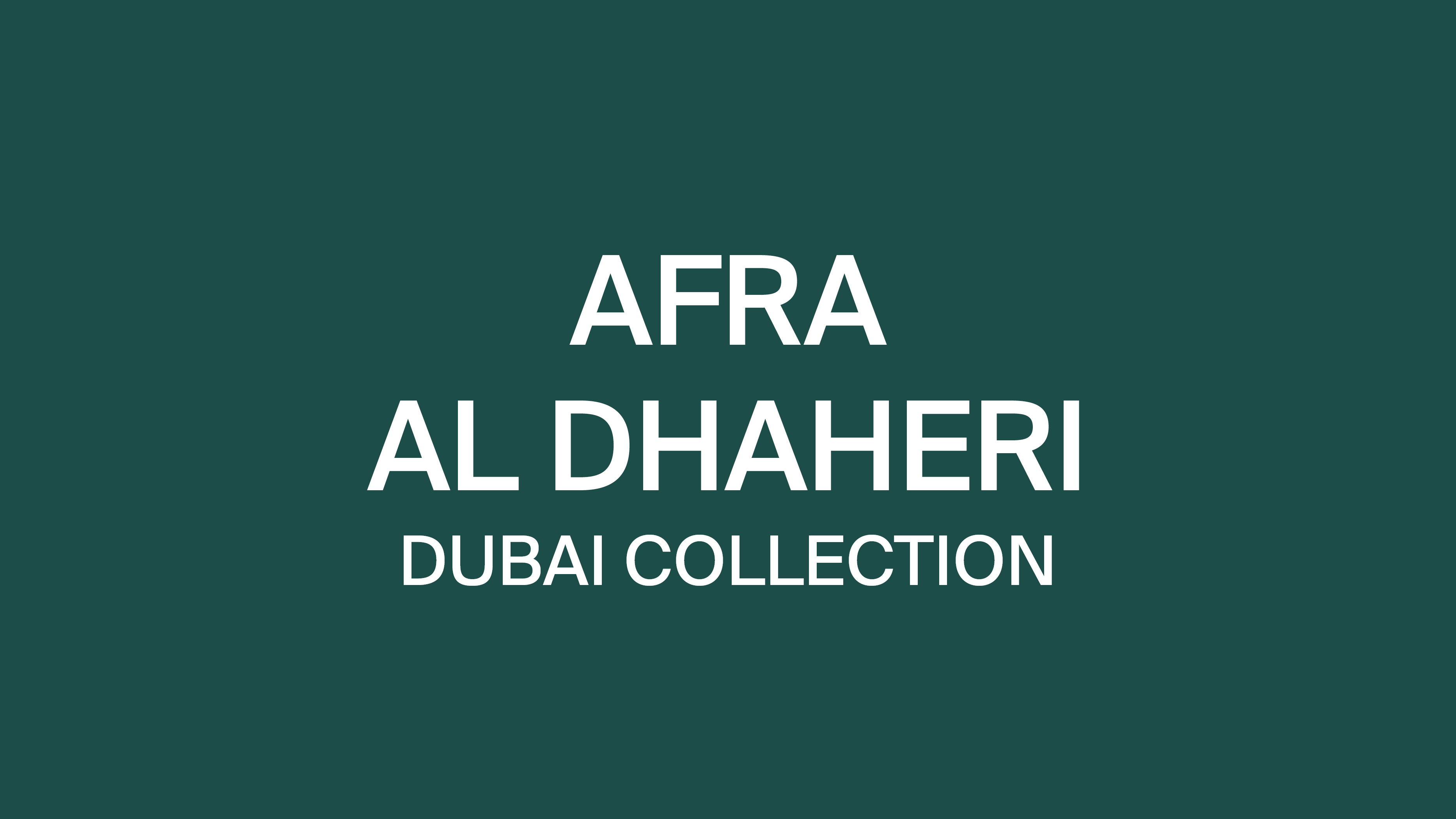 On Creating: Afra Al Dhaheri
