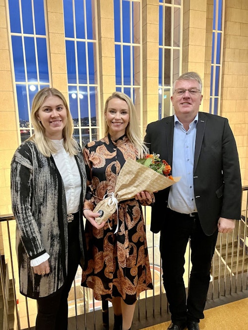 Erla María Sigurðardóttir, starfsmannastjóri Krónunnar, Guðrún Aðalsteinsdóttir framkvæmdastjóri Krónunnar og Kolbeinn Finnsson, framkvæmdastjóri rekstrarsviðs