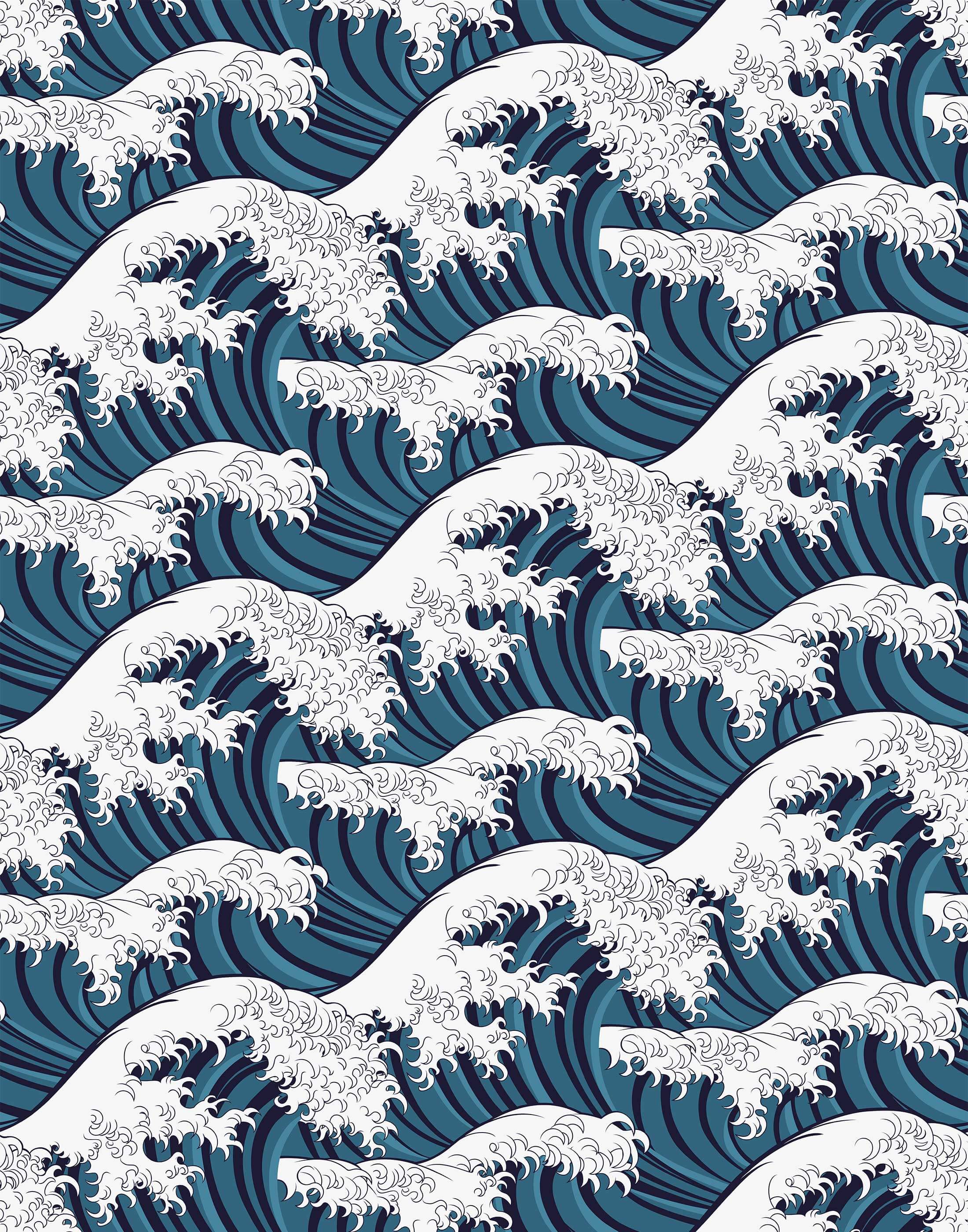 The Great Wave  Minimalist 4K wallpaper