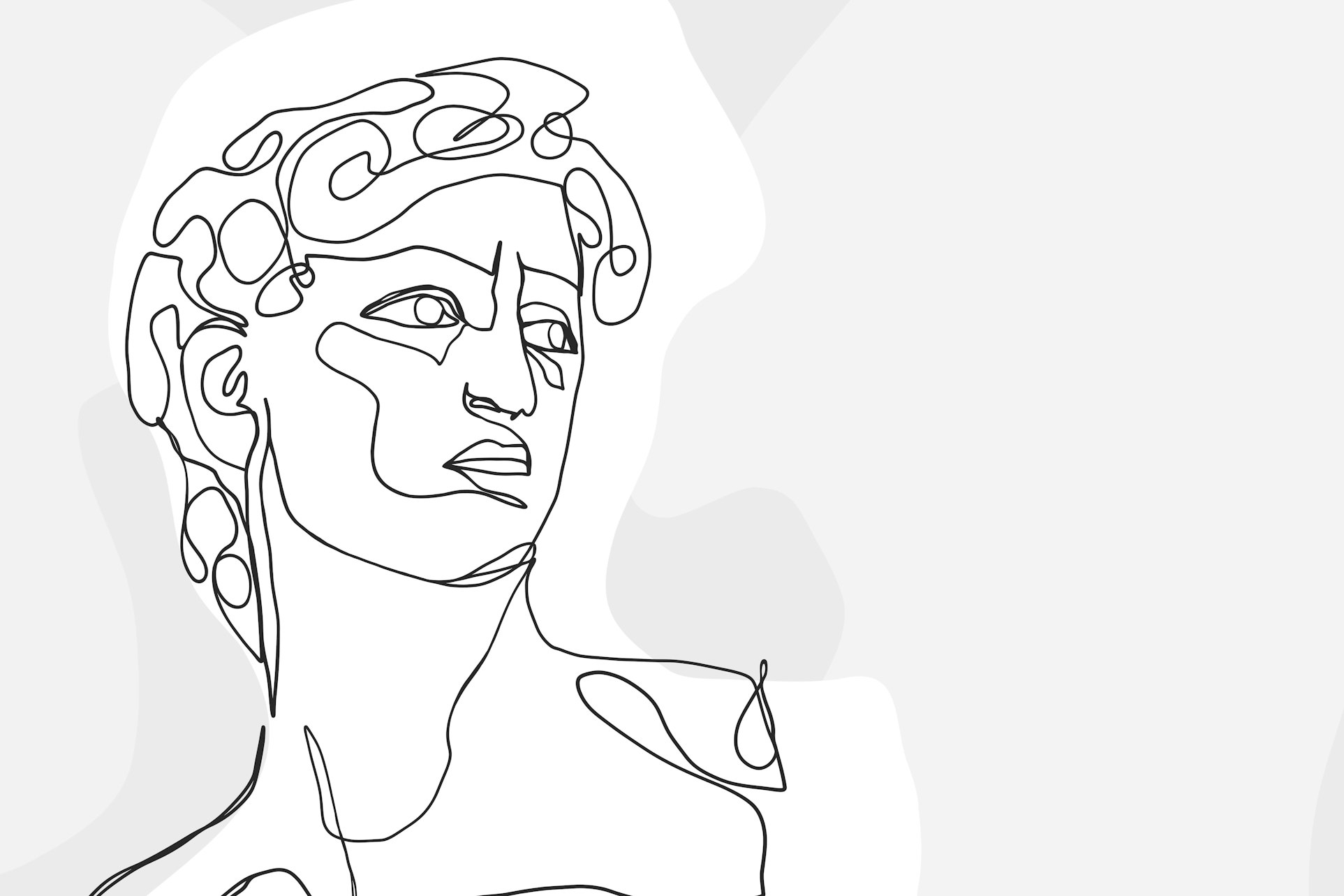Michelangelo's David Line Drawn Face Wallpaper Mural | Bobbi Beck