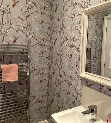 Bird Bathroom Wallpaper
