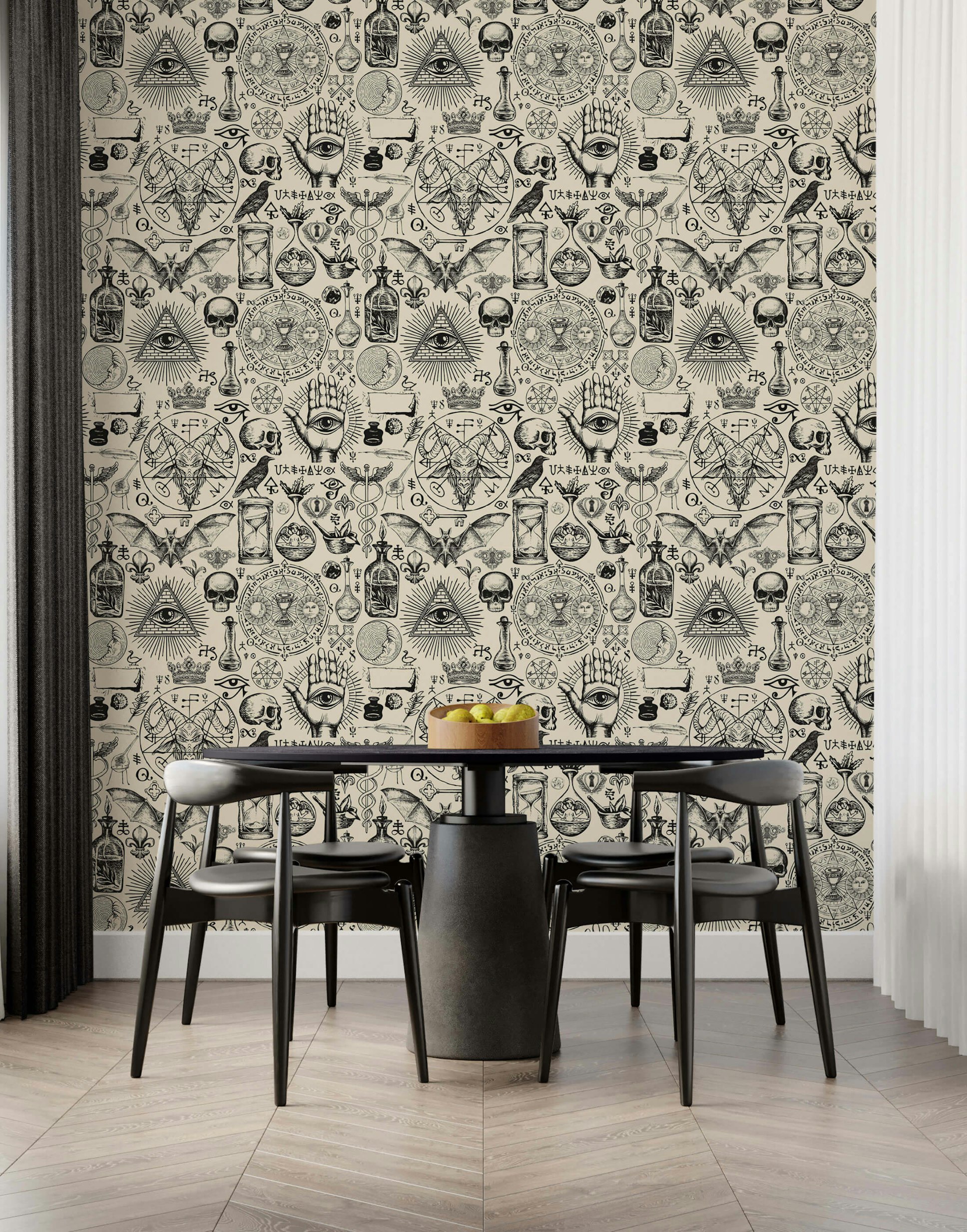 Gothic Wallpaper | Occult Design in Light & Dark Options | Bobbi Beck