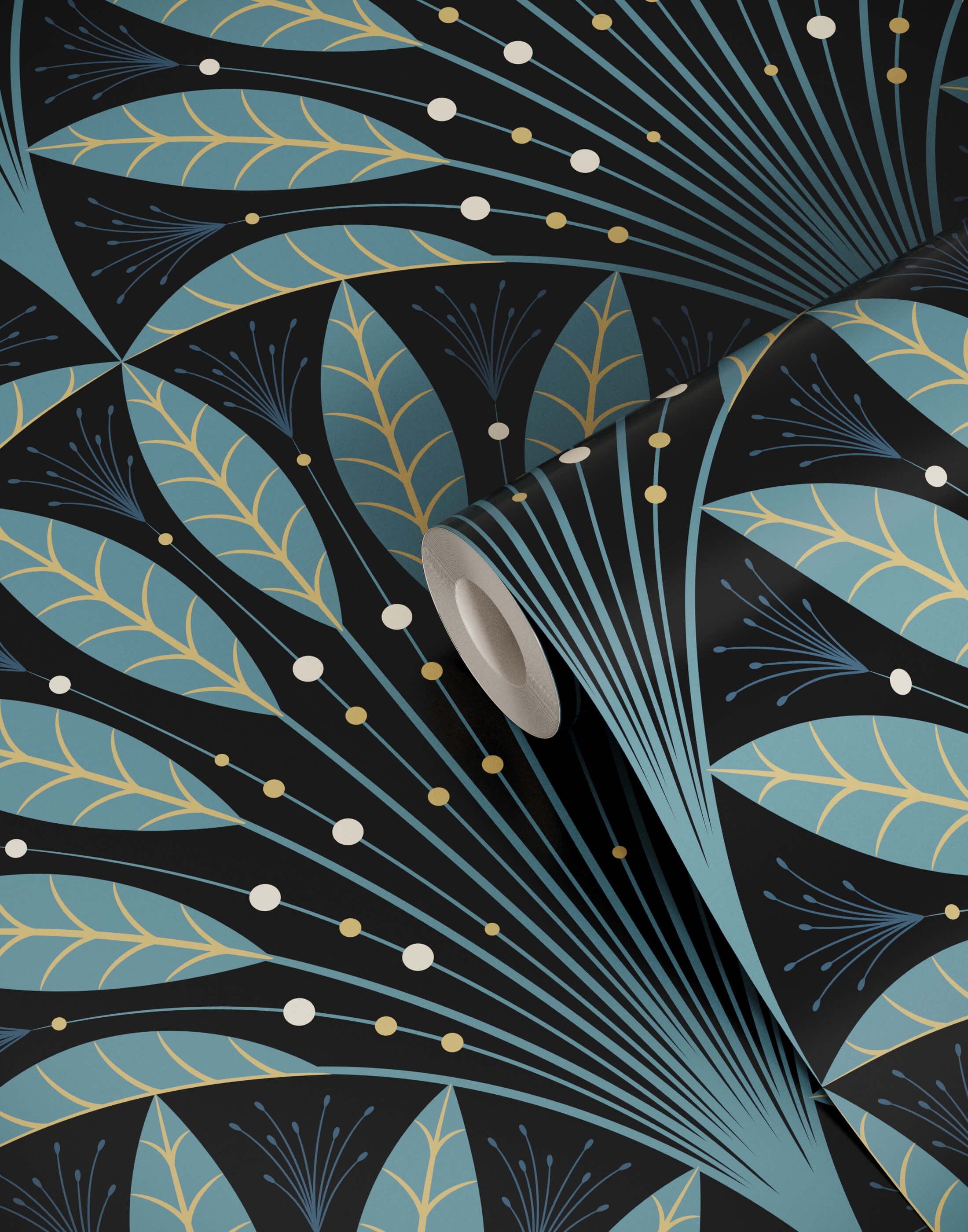 Black and teal shop wallpaper