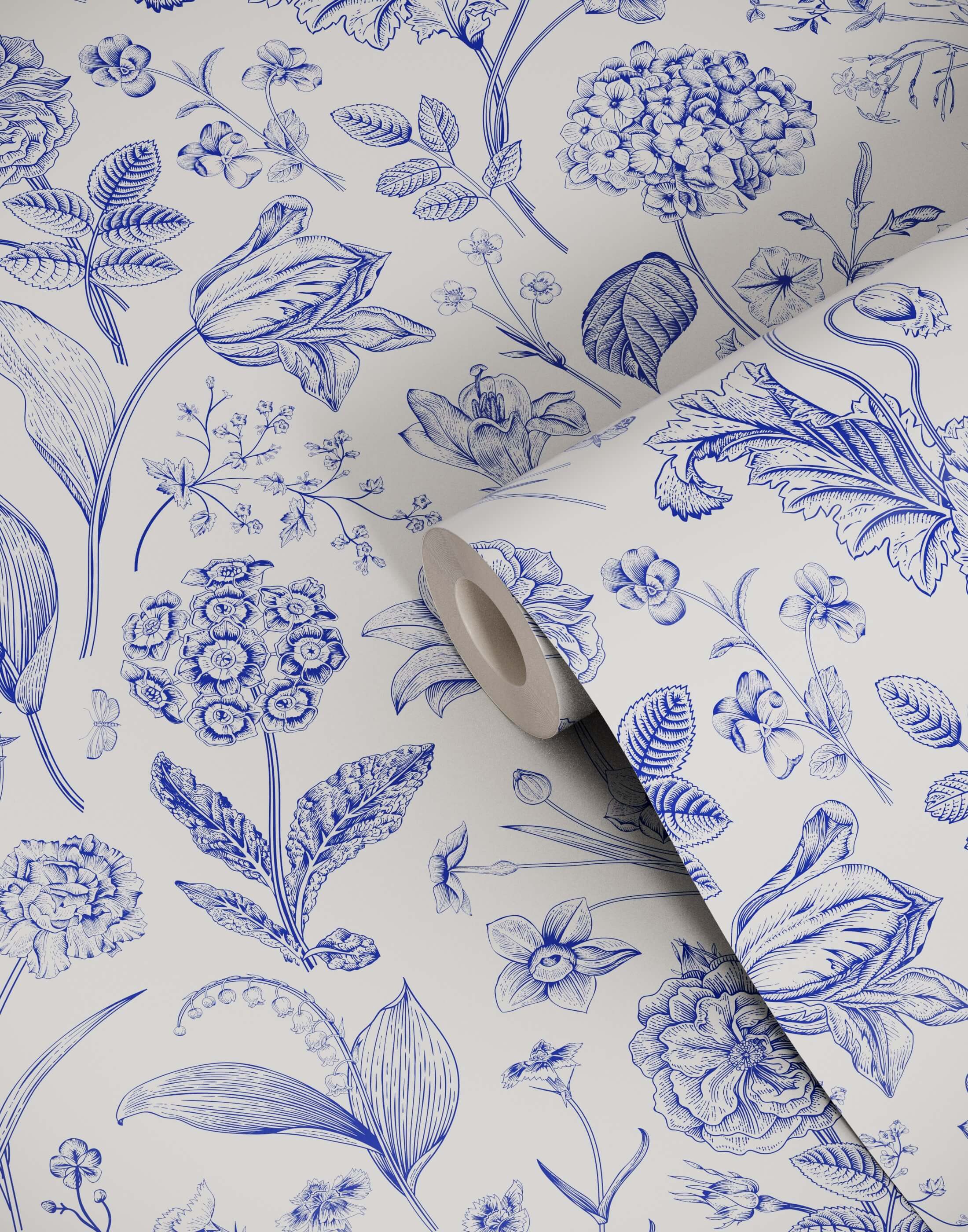 367773 Blue White Floral Wallpaper Seamless Images Stock Photos  Vectors   Shutterstock