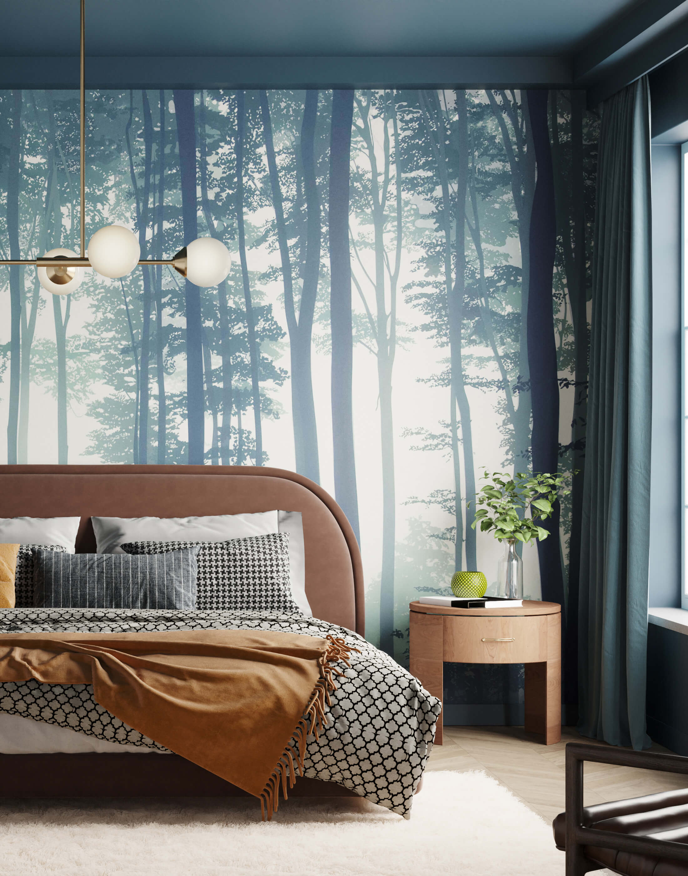 Modern on sale wallpaper bedroom