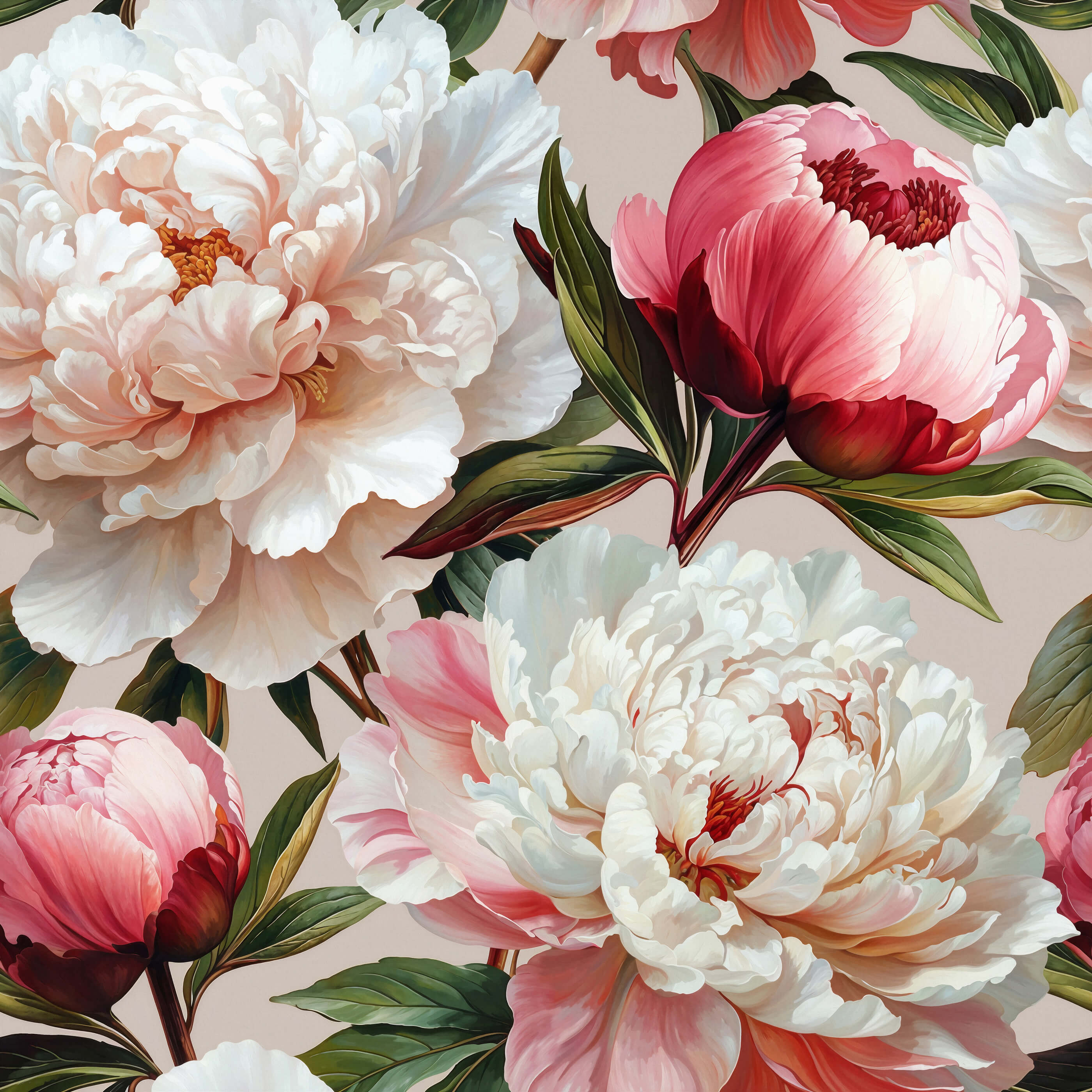 Painted Peony Wallpaper Mural | Bobbi Beck