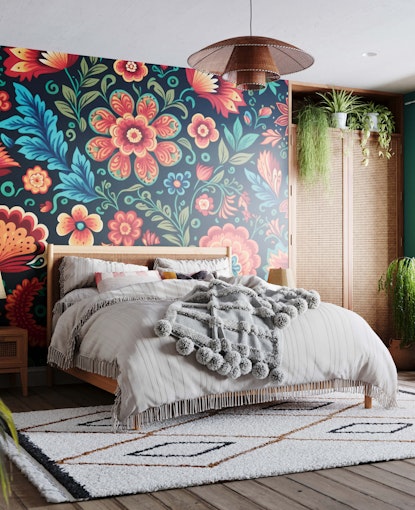 Mexican floral wallpaper