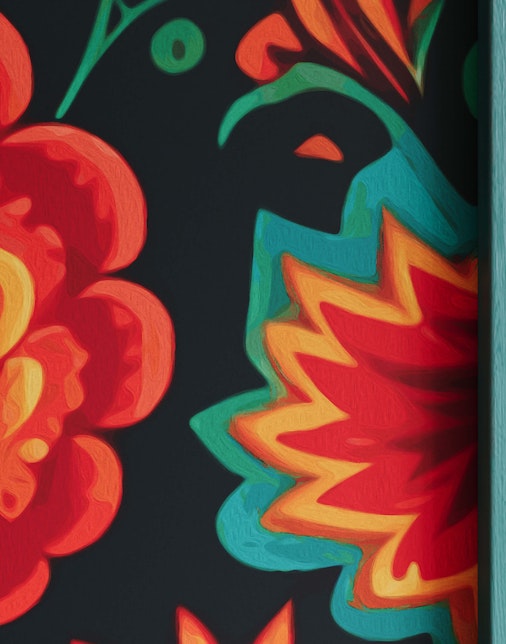 Mexican floral wallpaper