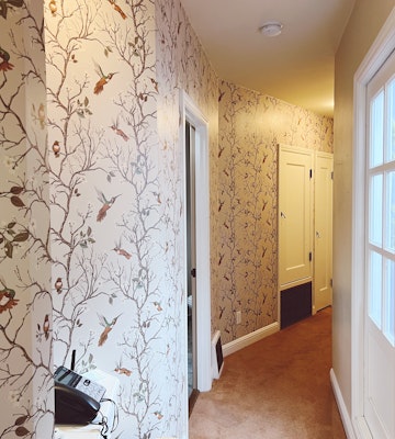 Beige Hallway Wallpaper