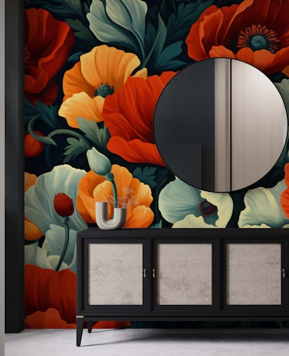 red poppy mural