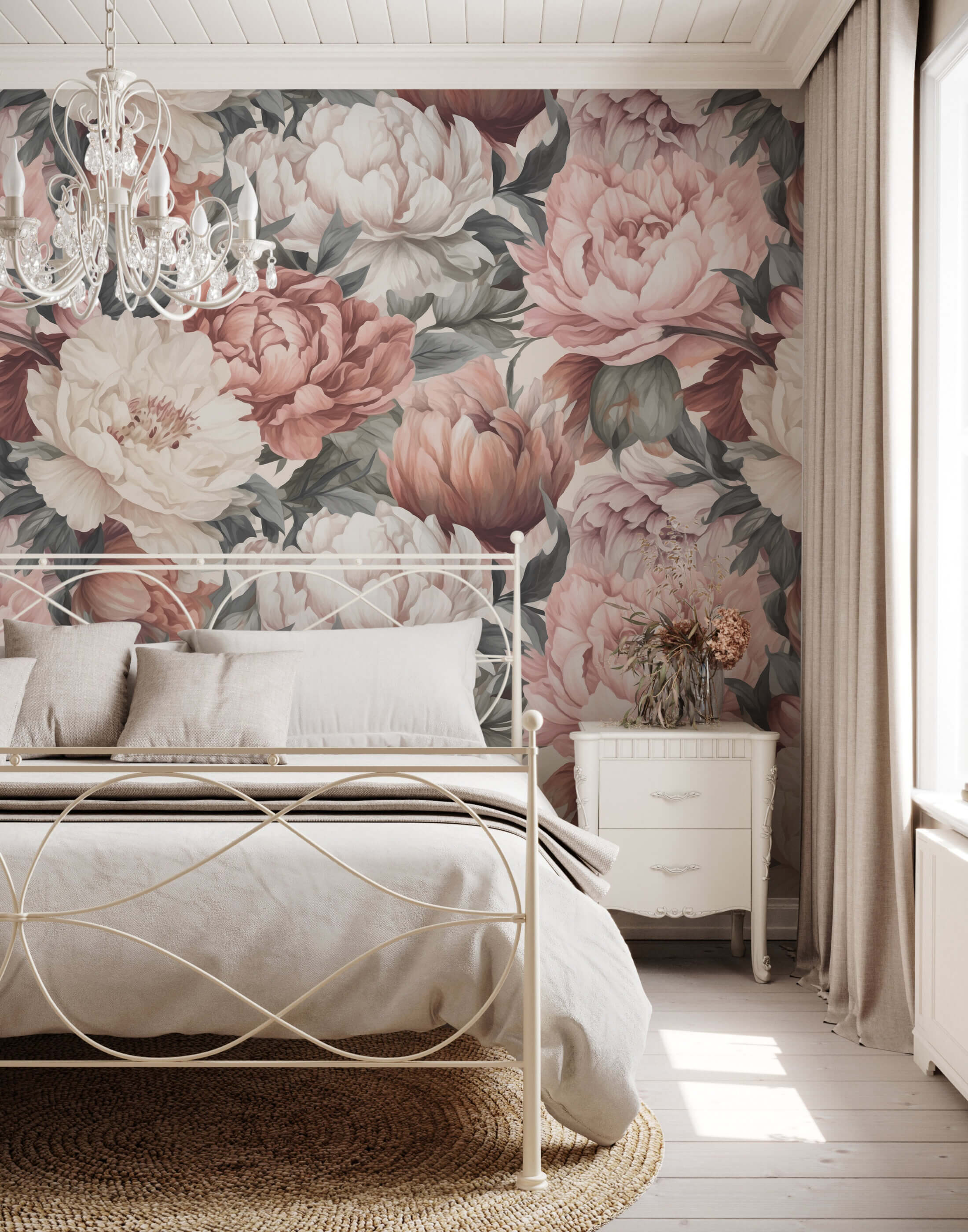 Bedroom feature wallpaper discount