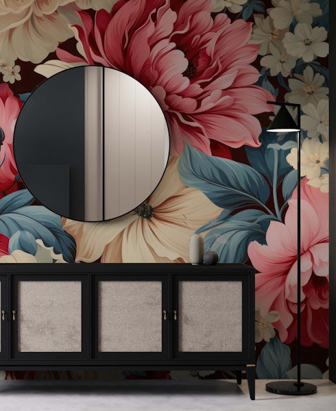 dark floral wallpaper