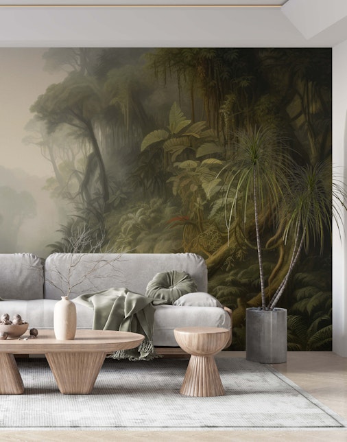 tropical jungle mural