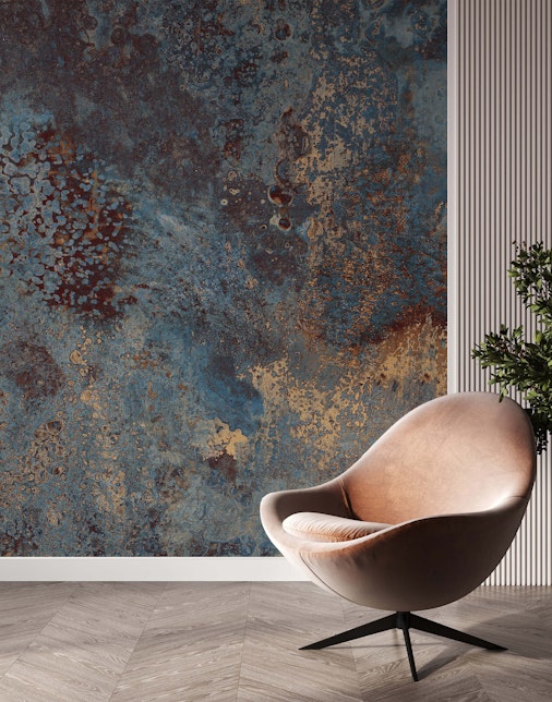 copper effect mural