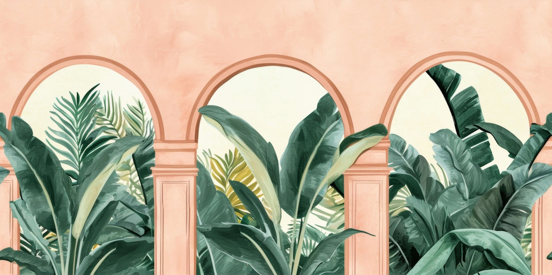 Tropical Arches Wallpaper Mural