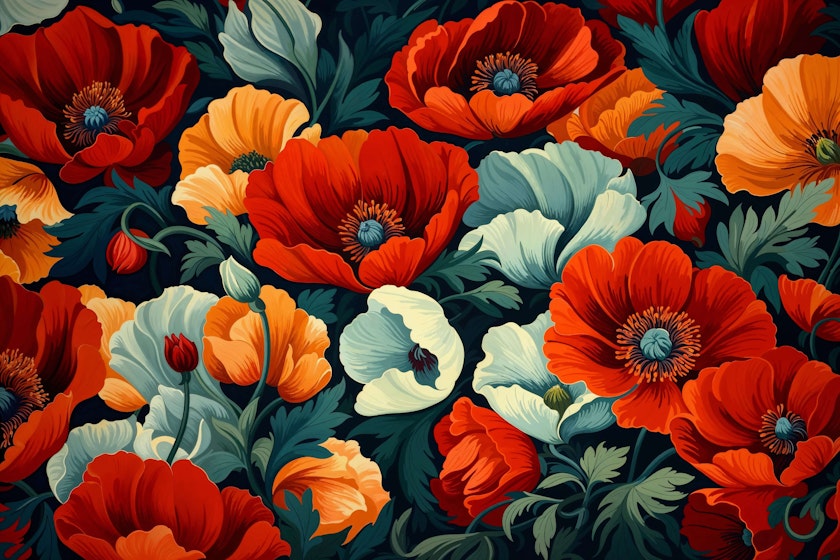 red poppy mural