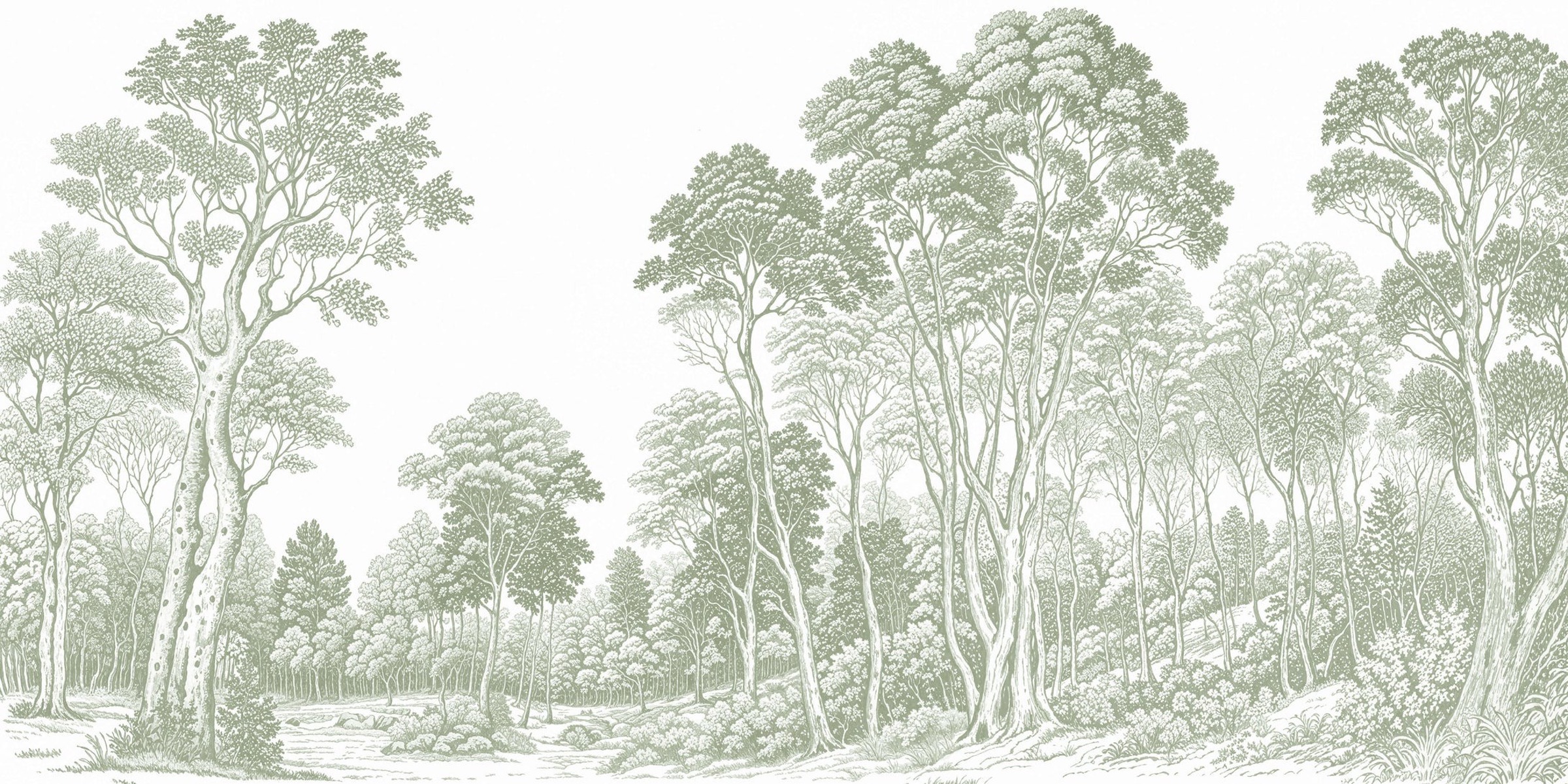 Monochrome Forest Wallpaper Mural