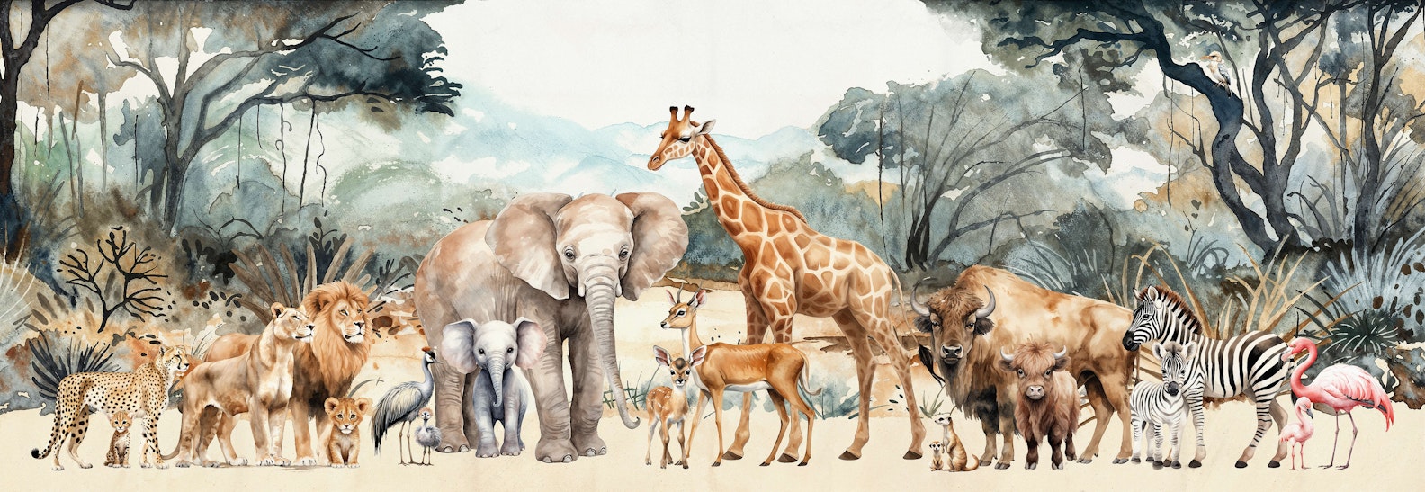 Safari Animal Wallpaper Mural