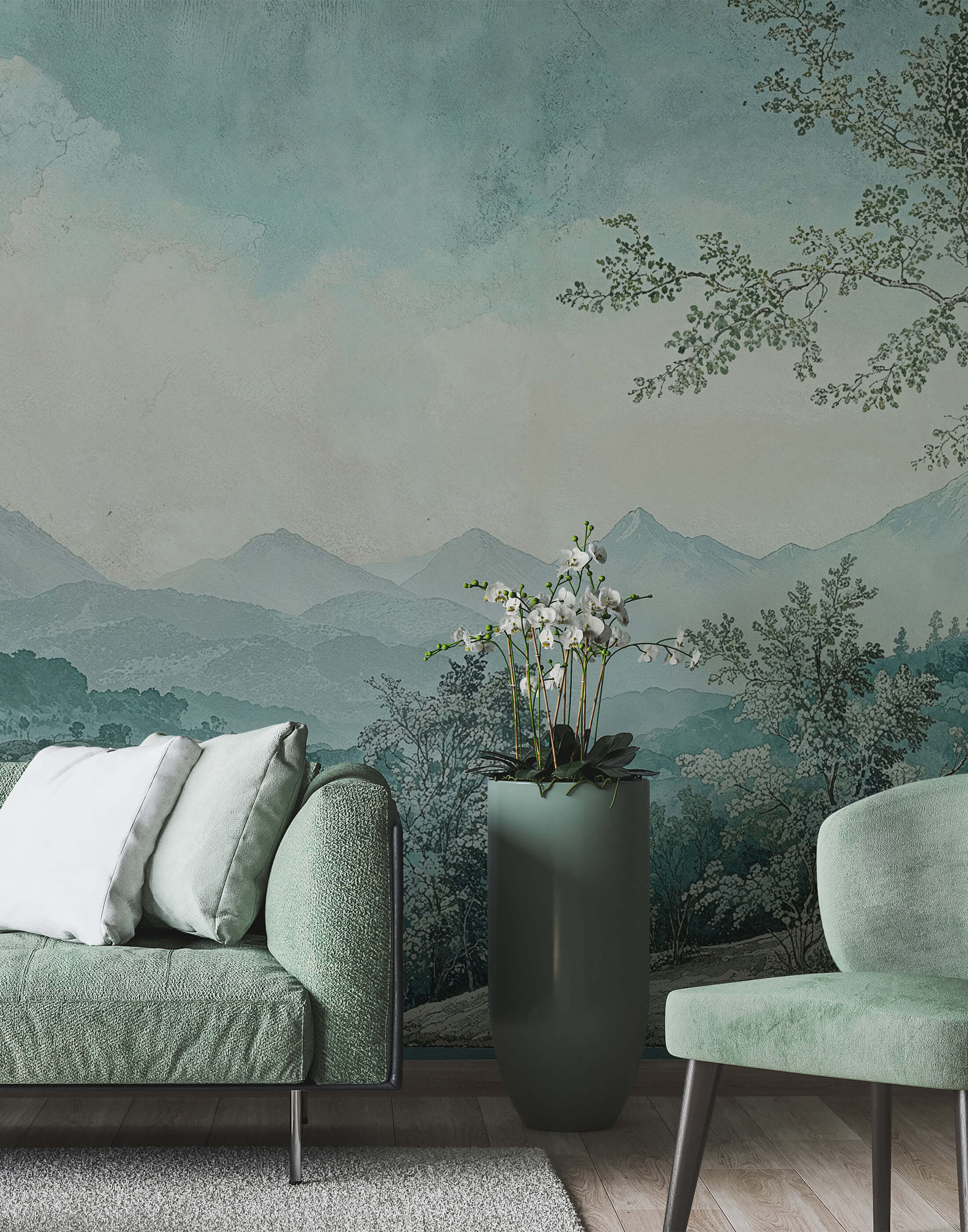 Grey and turquoise wallpaper hotsell