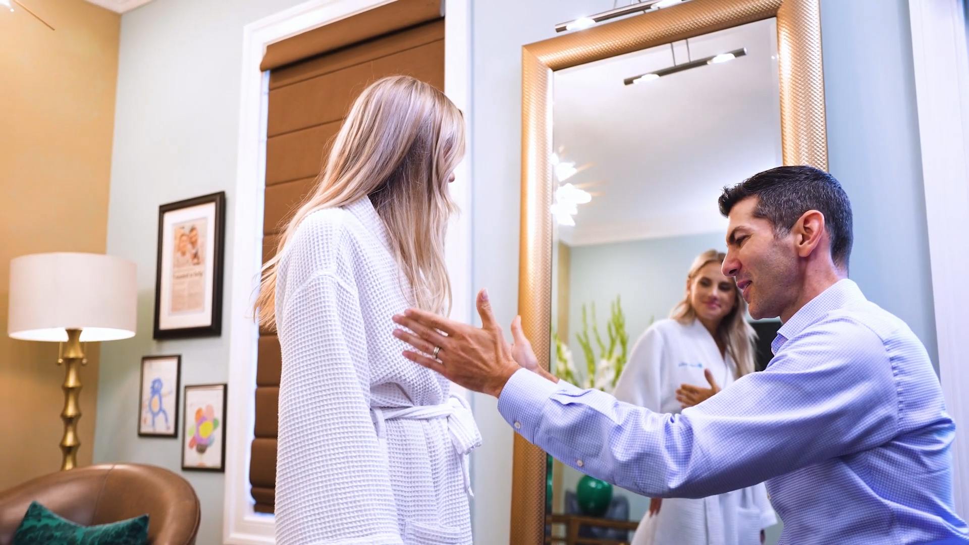 Maryland plastic surgeon Dr.Cappuccino with a breast lift patient