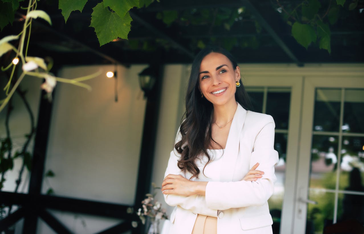 woman with her arms crossed