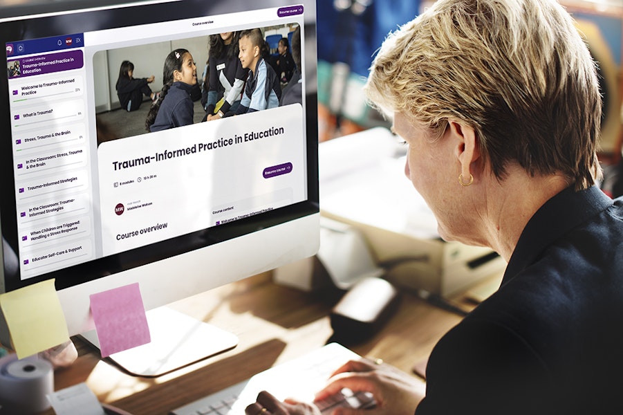 Teacher completing Trauma Informed Practice in Education Course