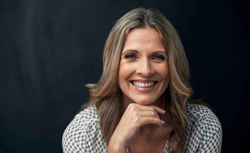 middle aged woman smiling