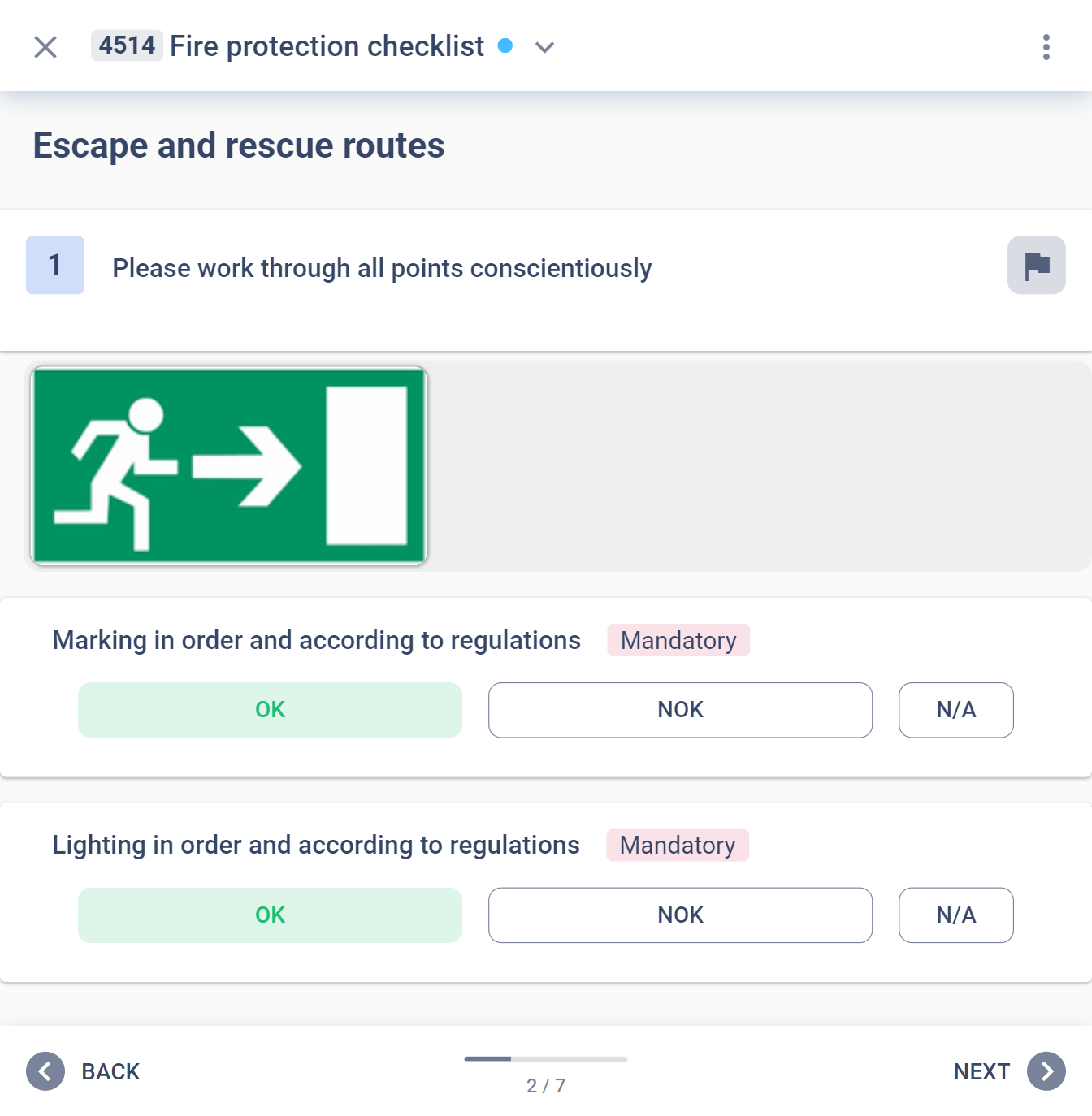 Digital fire safety checklist