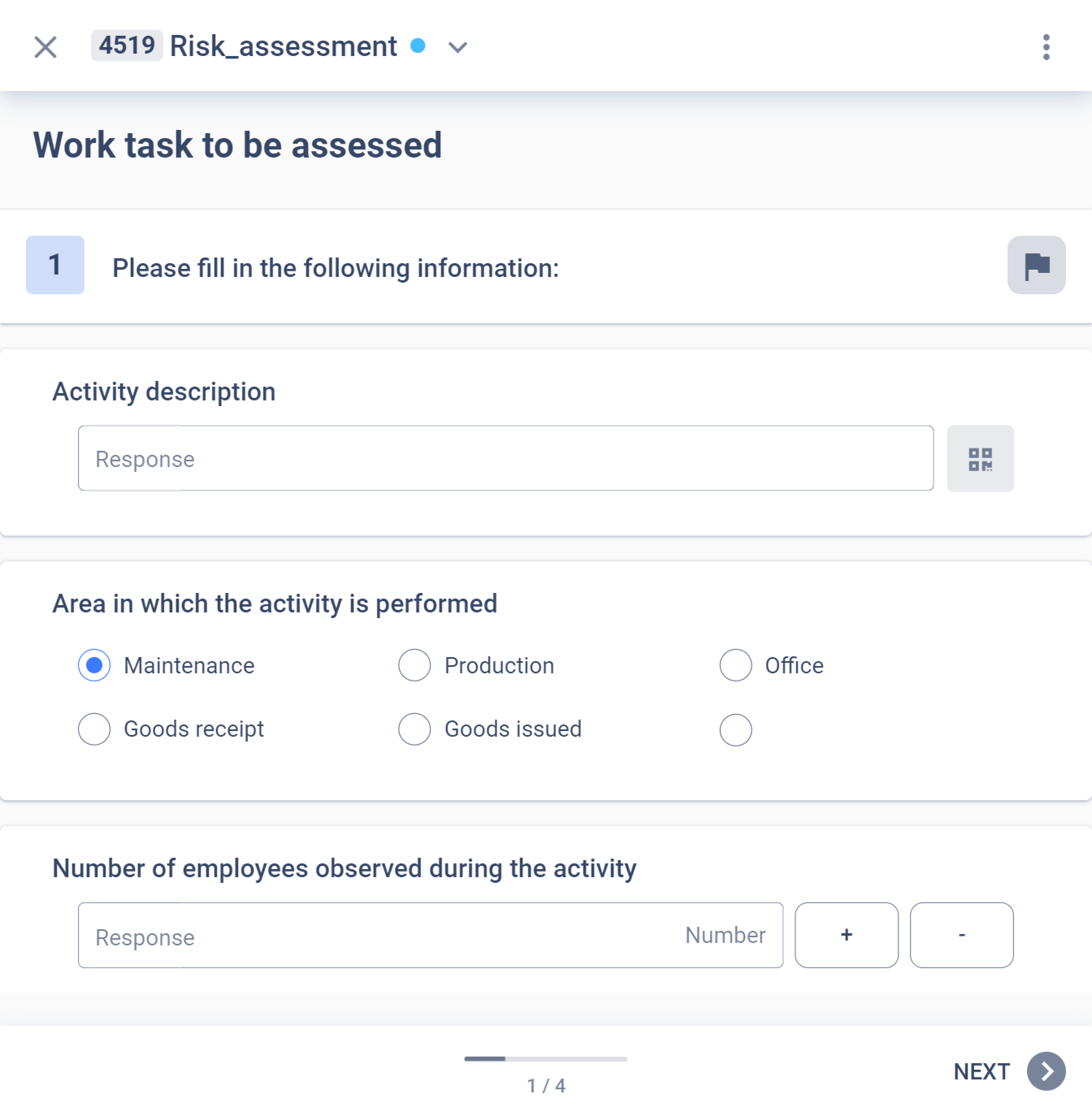 Risk assessment checklist