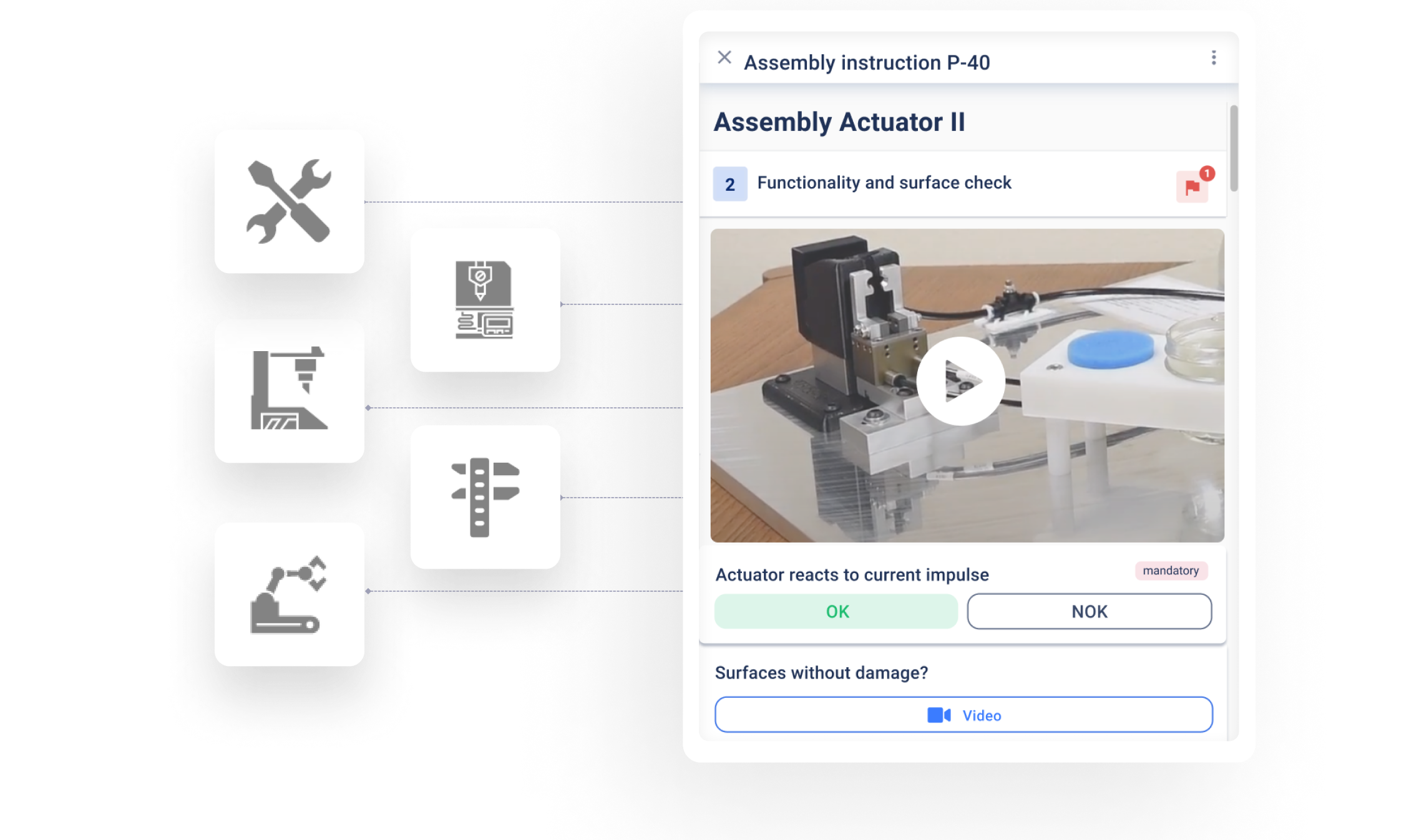 Tie in data from machines and tools in software