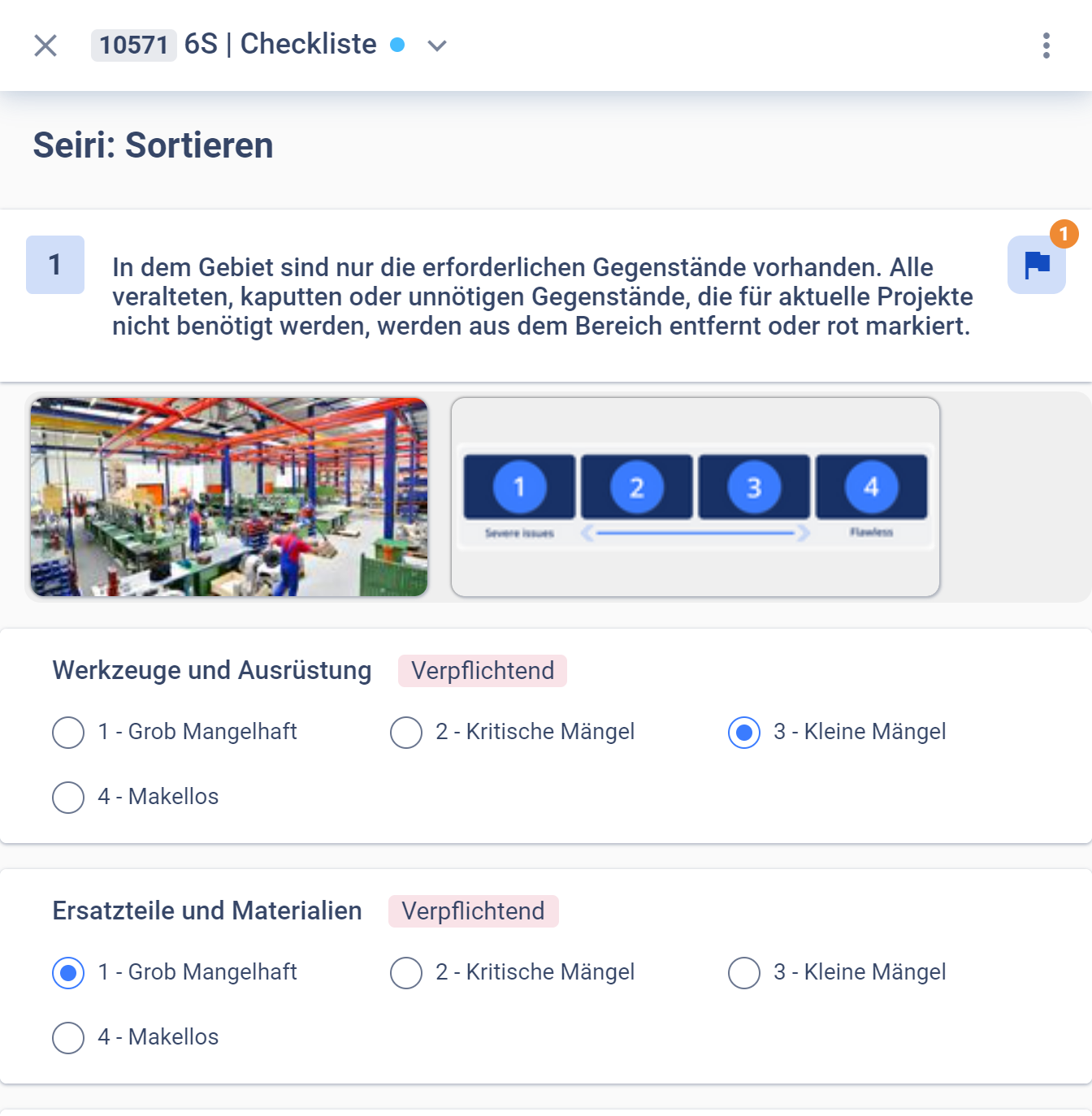 Interne 6S Audits für TPM