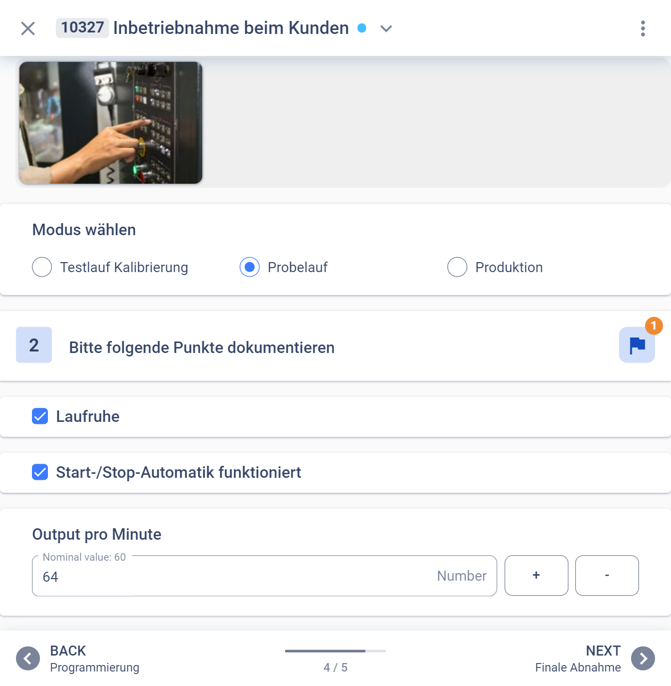 Inbetriebnahme durch Connected Worker Platform