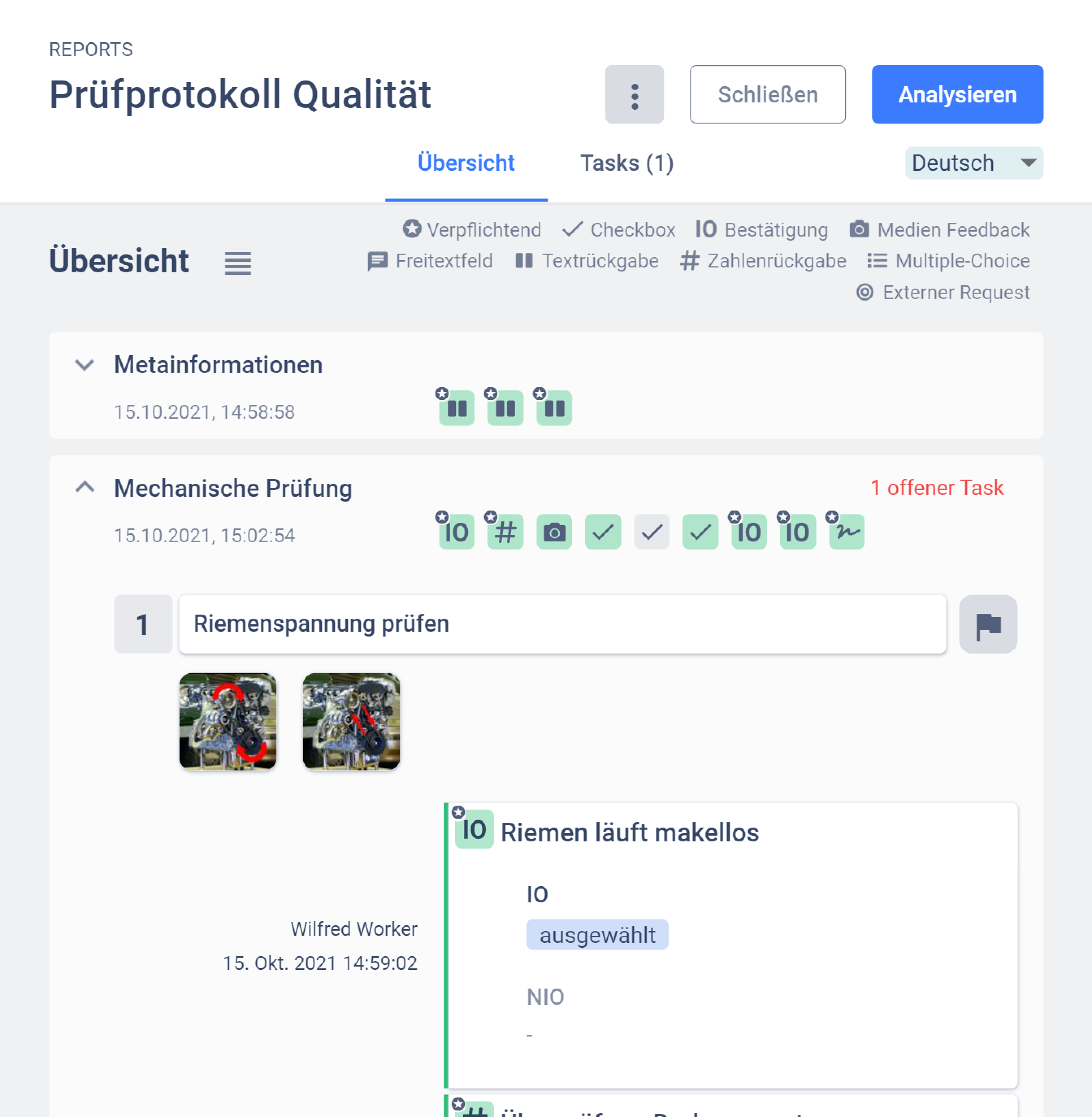 Operations1 erfasst alle durchgeführten Prüfschritte