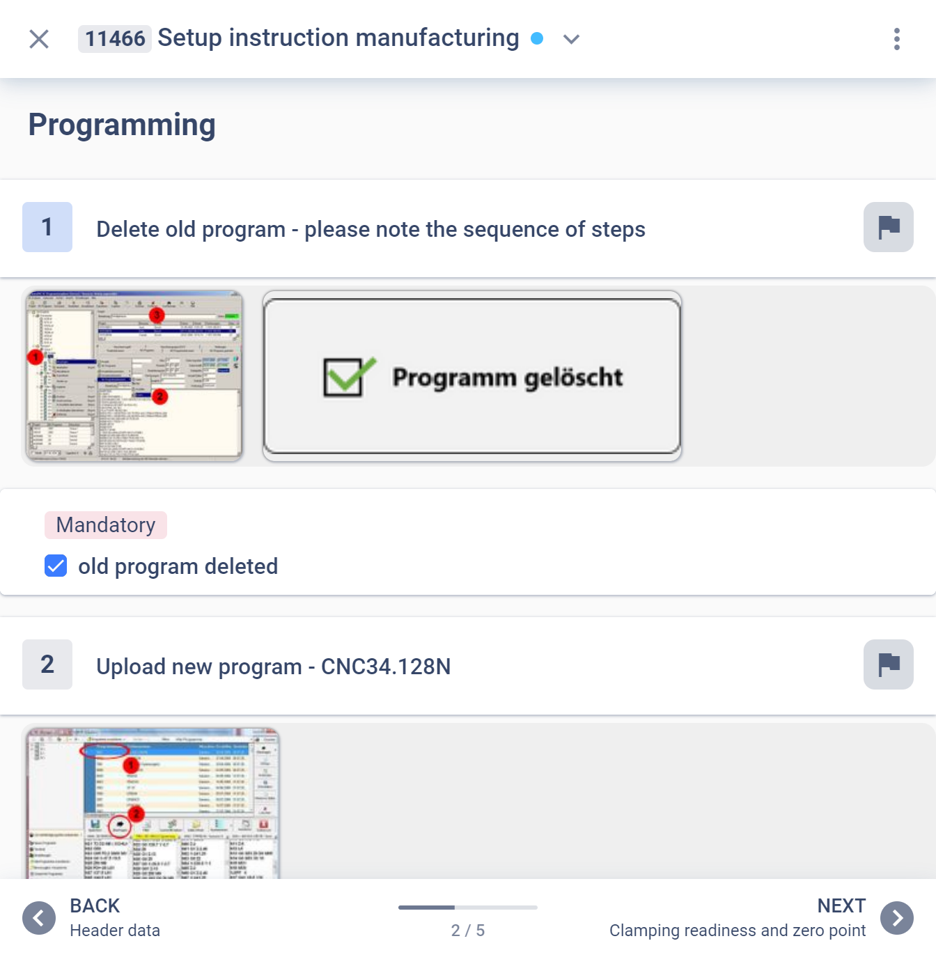 Setup instruction template