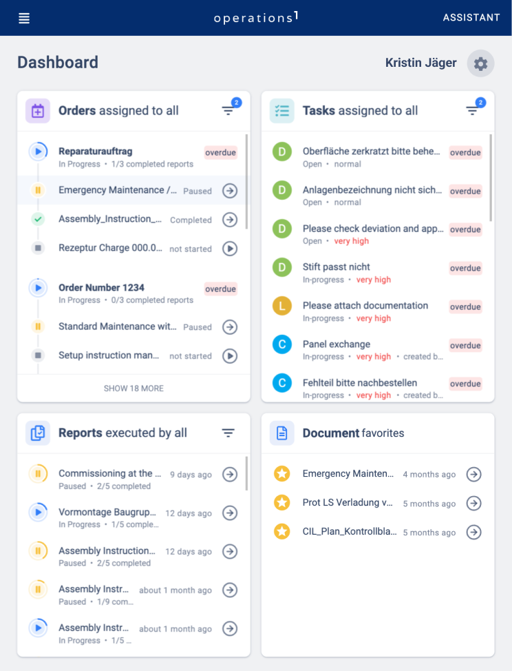 Individuelles Dashboard für mobile Mitarbeiter