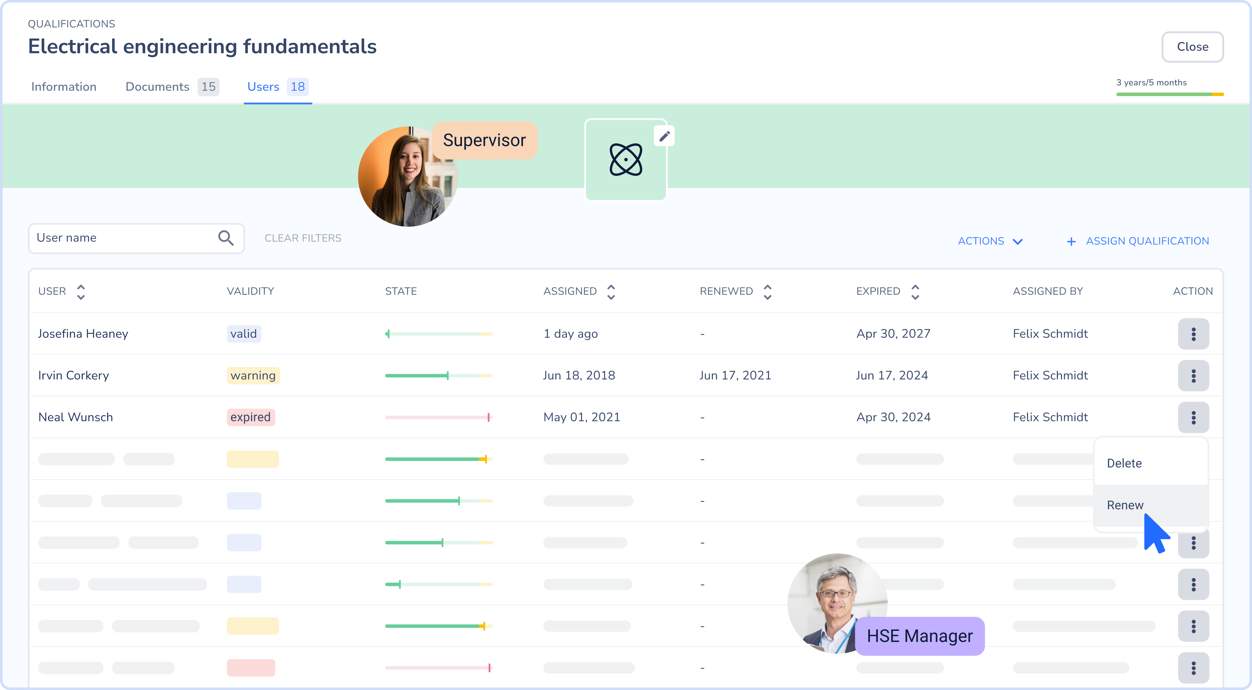 Manage operational processes in line with qualification requirements