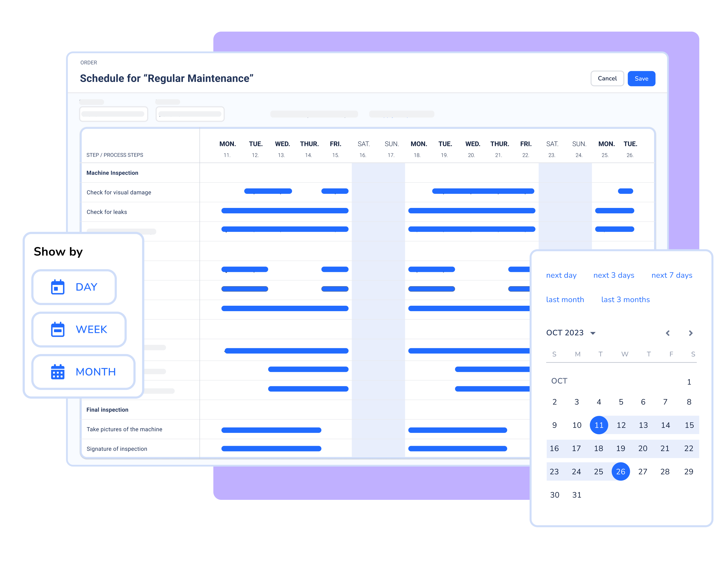 Automated planning of recurring orders